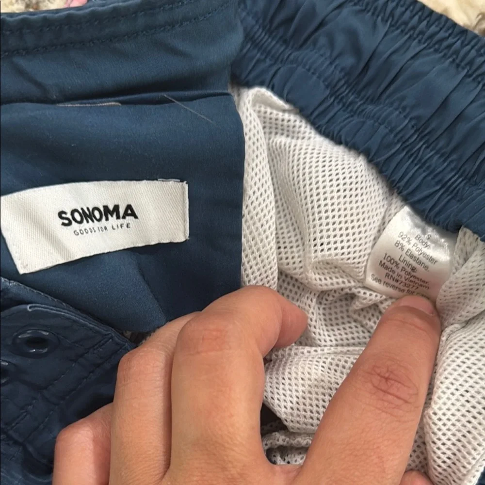 Sonoma Blue and Pink Flamingo Swim Trunks - Picture 2 of 4